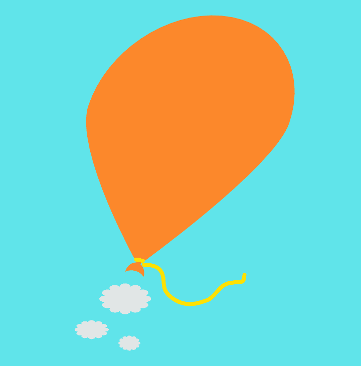 Ikonen är en ballong som läcker luft och illustrerar energitapp vid inre och yttre stress.