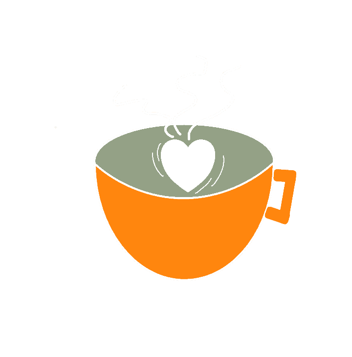 Ikonen är en kaffekopp som inbjuder till att luta sig tillbaka och lyssna på poddarna praktisk stresshantering och  i samklang med livet.