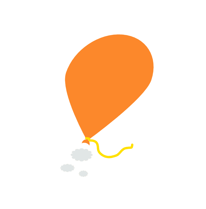 Ikonen är en ballong som läcker luft och illustrerar energitapp vid stresspåslag.