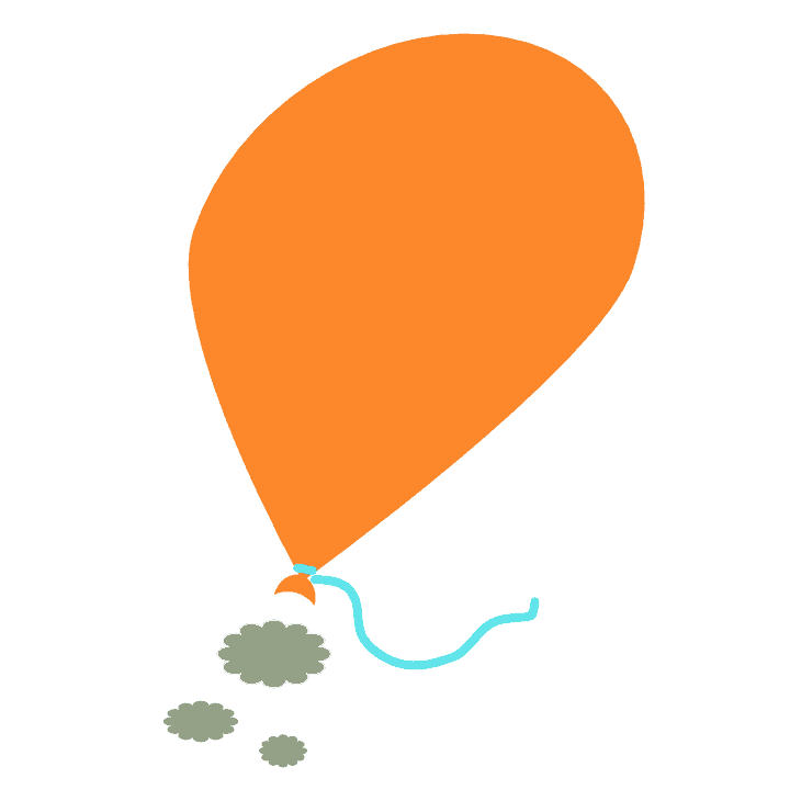 Ikonen är en ballong som läcker luft som visar energitapp vid stresspåslag..